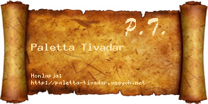 Paletta Tivadar névjegykártya