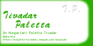 tivadar paletta business card